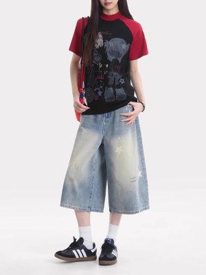 short denim pants for woman