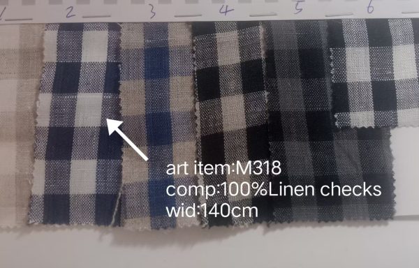 100%Linen yarn dyed checks
