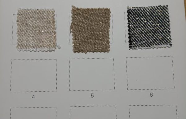Linen/Lyocell/metallic yarn dyed twill